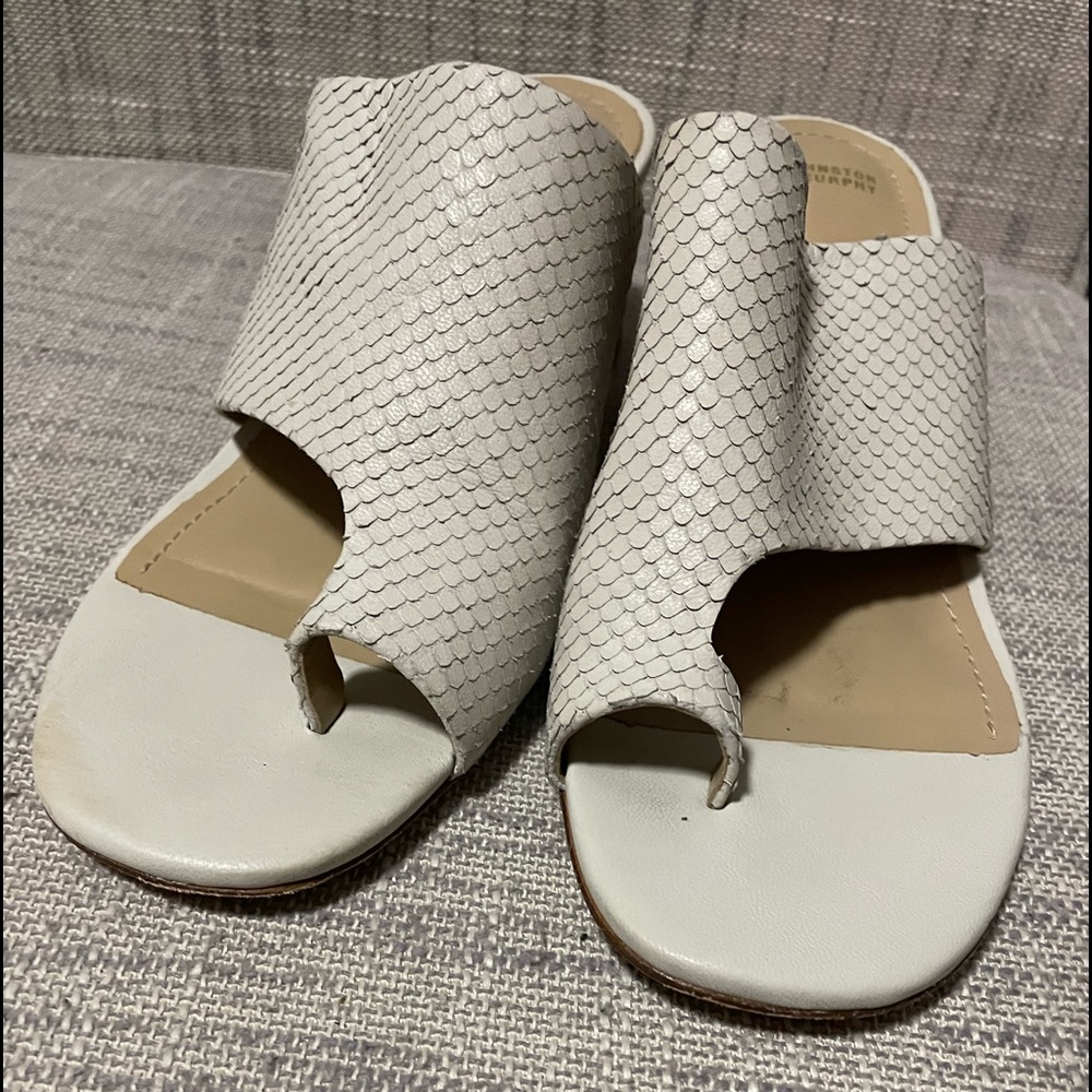 Johnston & Murphy Leather Open Toe Heeled Sandals
